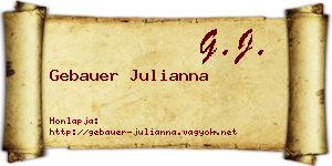 Gebauer Julianna névjegykártya